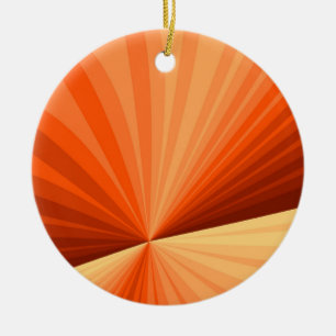 Moderne abstrakte Orange Rote Vanille-Grafik-Frakt Keramik Ornament