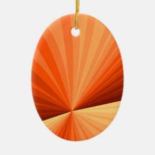 Moderne abstrakte orange rote Vanille-Grafik-Frakt Keramik Ornament