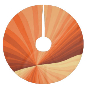 Moderne abstrakte orange rote Vanille-Grafik-Frakt Polyester Weihnachtsbaumdecke