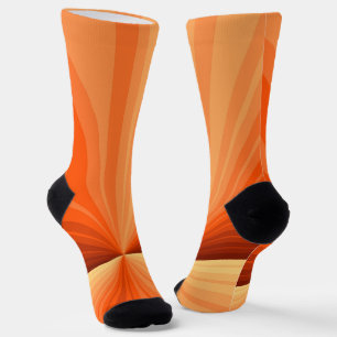 Moderne abstrakte orange rote Vanille-Grafik-Frakt Socken