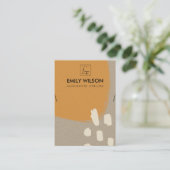 MODERNE ABSTRAKTE ORANGE RUST KRAFT NECKLACE DISPL VISITENKARTE (Stehend Vorderseite)