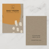 MODERNE ABSTRAKTE ORANGE RUST KRAFT NECKLACE DISPL VISITENKARTE (Vorne/Hinten)