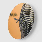 Moderne Abstrakte Orangentechnologie Große Wanduhr (Winkel)