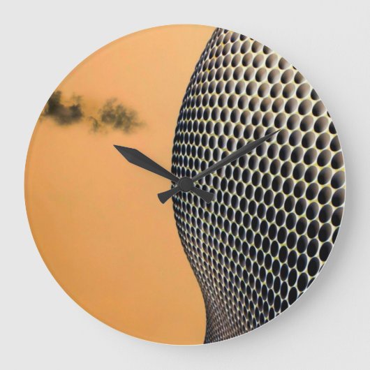 Moderne Abstrakte Orangentechnologie Große Wanduhr (Vorderseite)