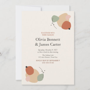 Moderne abstrakte organische Formen Hochzeitseinla Einladung