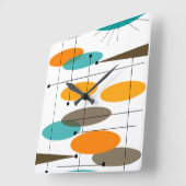 Moderne Abstrakte Ovalen aus dem Mittelalter Quadratische Wanduhr (Winkel)