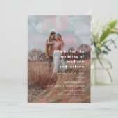 moderne abstrakte Overlay-Foto Hochzeit Einladung (Stehend Vorderseite)