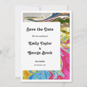Moderne Abstrakte Paint Artistic Wedding Save The Date (Vorderseite)