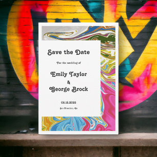 Moderne Abstrakte Paint Artistic Wedding Save The Date