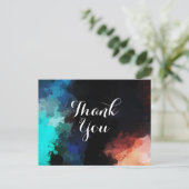 Moderne Abstrakte Paint Spritzer Vielen Dank Postkarte (Stehend Vorderseite)