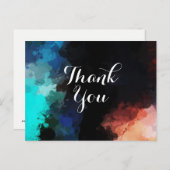 Moderne Abstrakte Paint Spritzer Vielen Dank Postkarte (Vorne/Hinten)