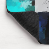 Moderne Abstrakte Paint Spritzers Black Orange Blu Mousepad (Ecke)