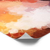 Moderne Abstrakte Paint Spritzers Black Orange Blu Poster (Ecke)