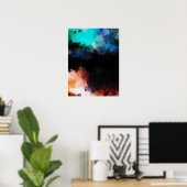 Moderne Abstrakte Paint Spritzers Black Orange Blu Poster (Heimbüro)