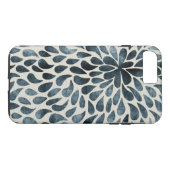 Moderne Abstrakte Paisley-Blume in Blau und Weiß Case-Mate iPhone Hülle (Rückseite (Horizontal))