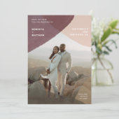 Moderne Abstrakte Pastel-Foto-Overlay-Hochzeit Save The Date (Stehend Vorderseite)