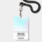Moderne Abstrakte Pastell Blau & Lila Wasserfarbe Ausweis (Vorderseite mit Lanyard)