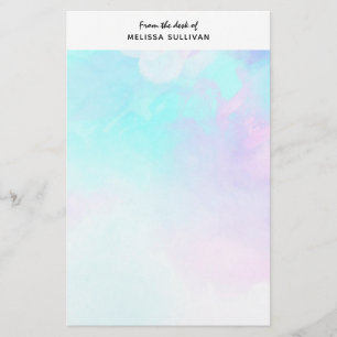 Moderne Abstrakte Pastell Blau & Lila Wasserfarbe Briefpapier