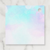 Moderne Abstrakte Pastell Blau & Lila Wasserfarbe Geschenkanhänger (Rückseite)