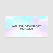 Moderne Abstrakte Pastell Blau & Lila Wasserfarbe Namensschild (Vorderseite)