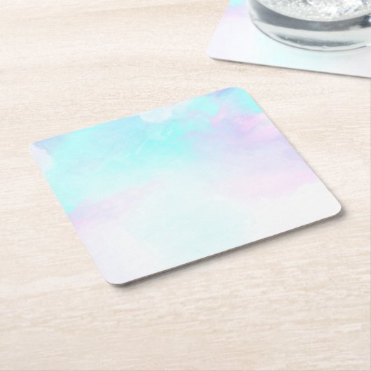 Moderne Abstrakte Pastell Blau & Lila Wasserfarbe Rechteckiger Pappuntersetzer (angewinkelt)