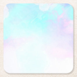 Moderne Abstrakte Pastell Blau & Lila Wasserfarbe Rechteckiger Pappuntersetzer