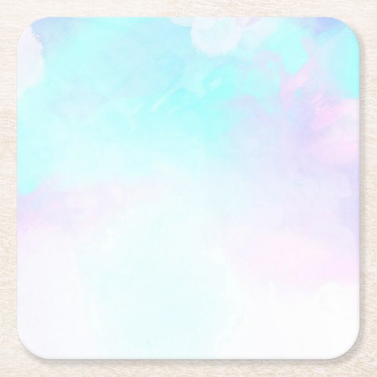 Moderne Abstrakte Pastell Blau & Lila Wasserfarbe Rechteckiger Pappuntersetzer (Vorderseite)
