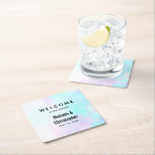 Moderne Abstrakte Pastell Blau & Lila Wasserfarbe Rechteckiger Pappuntersetzer (Vor Ort)