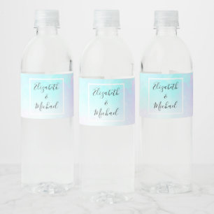 Moderne Abstrakte Pastell Blau & Lila Wasserfarbe Wasserflaschenetikett