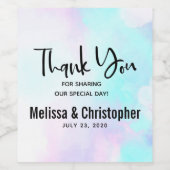 Moderne Abstrakte Pastell Blau & Lila Wasserfarbe Weinetikett (Einzelnes Label)