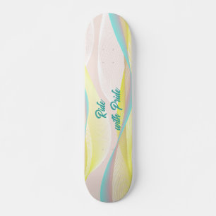 Moderne Abstrakte Pastell Fluide Wellen & Gitter Skateboard