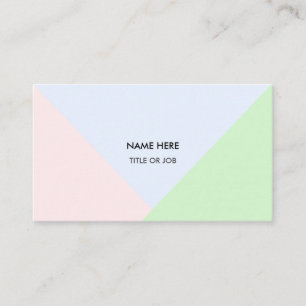 Moderne Abstrakte Pastell-Gold-Rose, blau und grün Visitenkarte