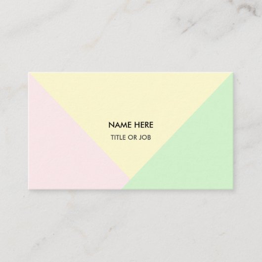 Moderne Abstrakte Pastell Gold Rose, Gelb & Grün Visitenkarte (Vorderseite)