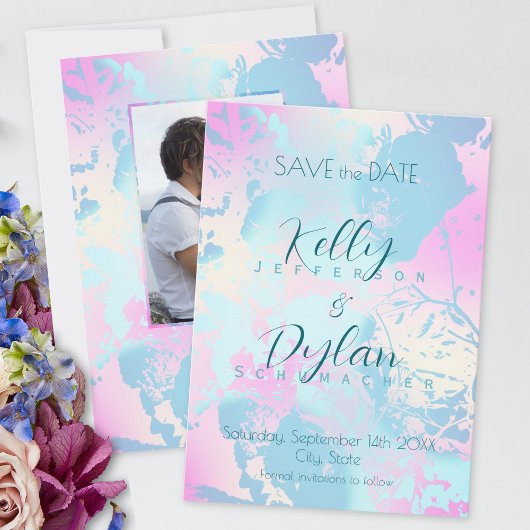 Moderne abstrakte Pastell-Hochzeit  Save The Date