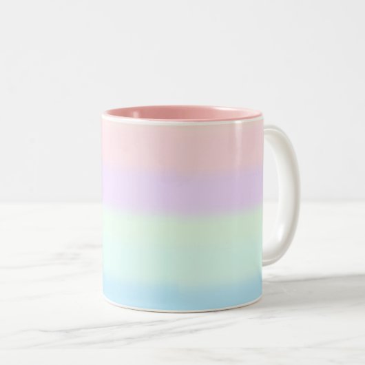 Moderne Abstrakte Pastell mehrfarbig Gradient Zweifarbige Tasse (VorderseiteRechts)