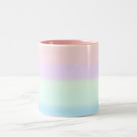 Moderne Abstrakte Pastell mehrfarbig Gradient Zweifarbige Tasse (Mittel)