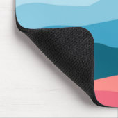 Moderne abstrakte Pastellblaue rosa Berge Mousepad (Ecke)