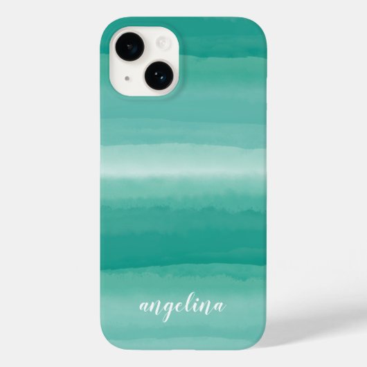 Moderne Abstrakte Pastelle Aquamarine Aquarellschr Case-Mate iPhone Hülle (Rückseite)
