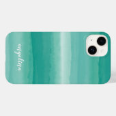 Moderne Abstrakte Pastelle Aquamarine Aquarellschr Case-Mate iPhone Hülle (Rückseite (Horizontal))