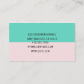 Moderne Abstrakte Pastelle Rosa & Minze Beruflich Visitenkarte (Rückseite)