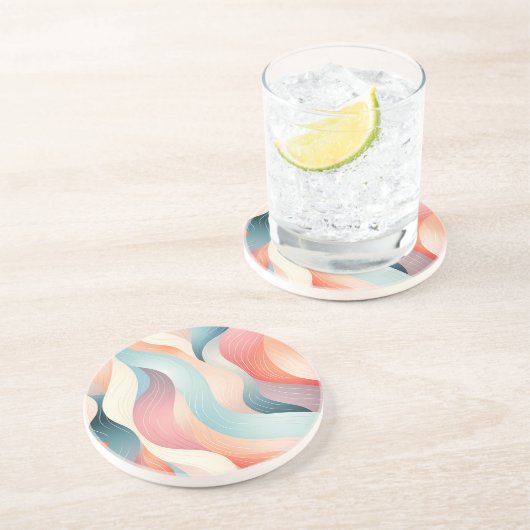 Moderne abstrakte Pastellfarben Getränkeuntersetzer (Seite)
