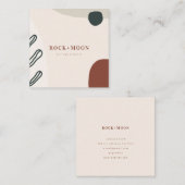 Moderne Abstrakte Pastellfarben Rosa Bio Formen Quadratische Visitenkarte (Vorne/Hinten)