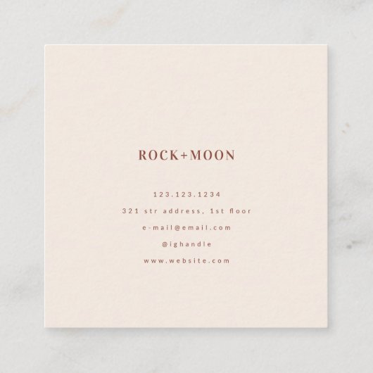 Moderne Abstrakte Pastellfarben Rosa Bio Formen Quadratische Visitenkarte (Rückseite)