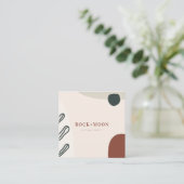 Moderne Abstrakte Pastellfarben Rosa Bio Formen Quadratische Visitenkarte (Stehend Vorderseite)