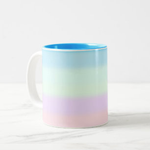 Moderne abstrakte pastellfarbene mehrfarbige Gradi Zweifarbige Tasse