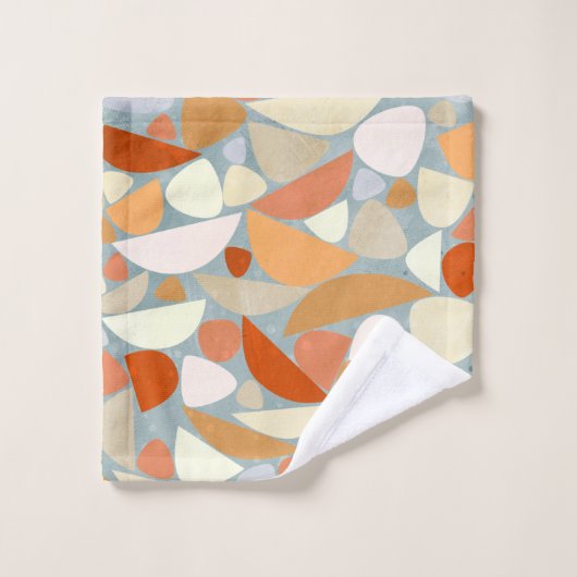 Moderne Abstrakte Pastellgeometrie Badhandtuch Set (Waschlappen)