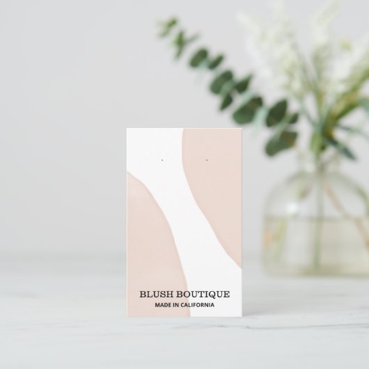 Moderne Abstrakte Pastellrosa-Ohrkarten Visitenkarte (Stehend Vorderseite)