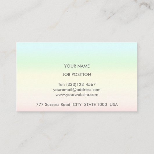Moderne abstrakte Pastelltöne in mehrfarbigen Farb Visitenkarte (Rückseite)