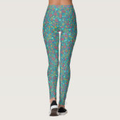 Moderne Abstrakte Pastelzirkeln Aquamarin Leggings (Rückseite)