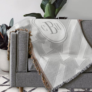 Moderne abstrakte Pfeilgrau-Monogramm-Muster Decke